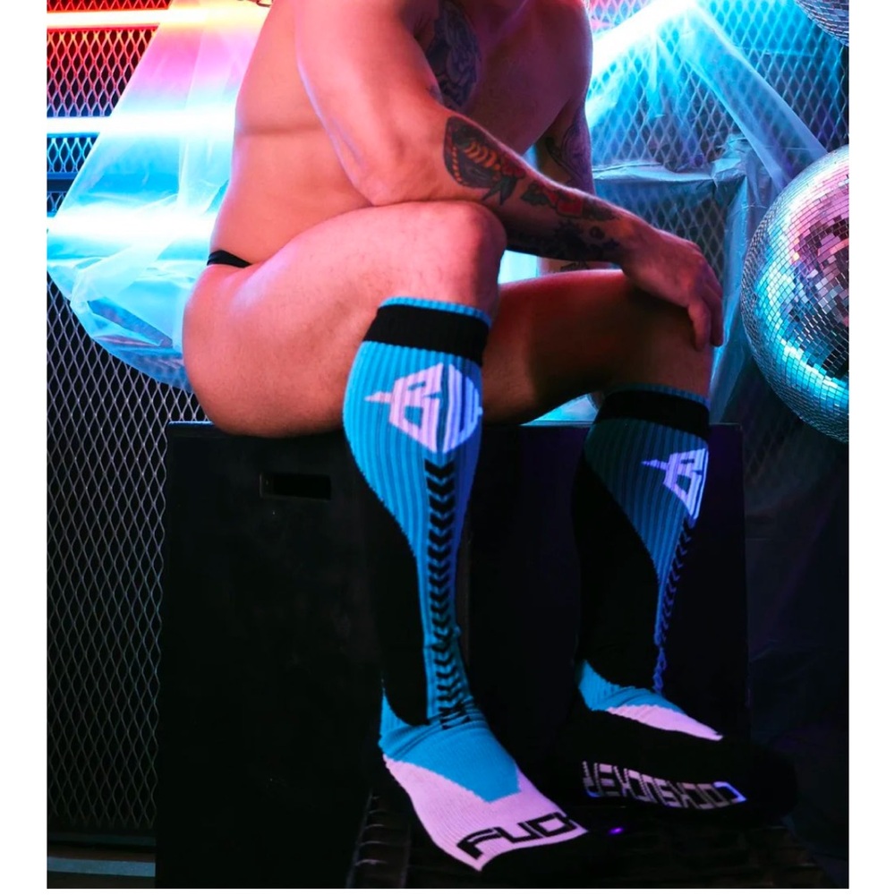 Breedwell - C*cksucker Blue and White Knee-High Socks - Picture 2 of 7